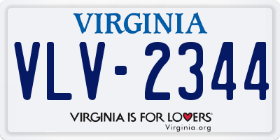 VA license plate VLV2344