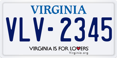 VA license plate VLV2345