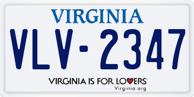 VA license plate VLV2347