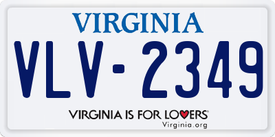 VA license plate VLV2349