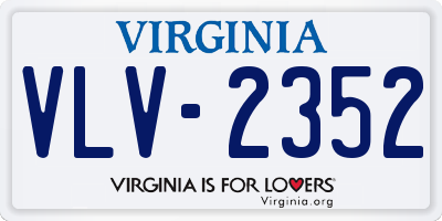 VA license plate VLV2352