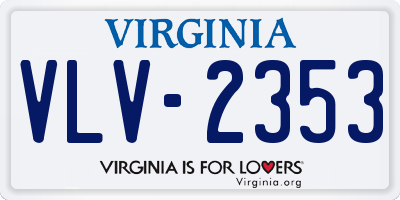 VA license plate VLV2353