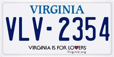 VA license plate VLV2354