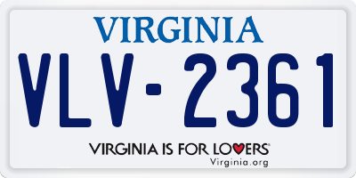 VA license plate VLV2361