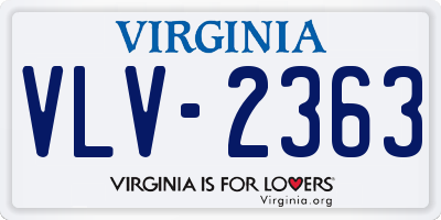 VA license plate VLV2363