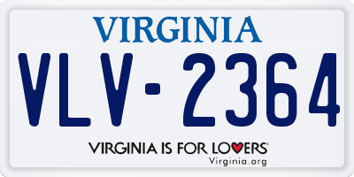 VA license plate VLV2364