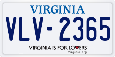 VA license plate VLV2365