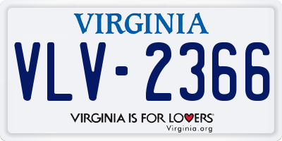 VA license plate VLV2366