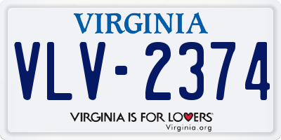 VA license plate VLV2374