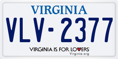 VA license plate VLV2377