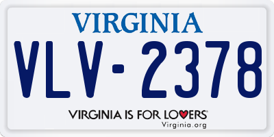 VA license plate VLV2378