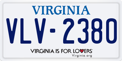 VA license plate VLV2380