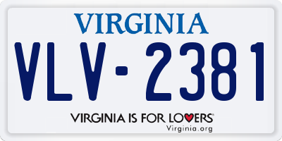 VA license plate VLV2381