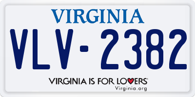 VA license plate VLV2382