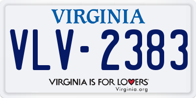 VA license plate VLV2383