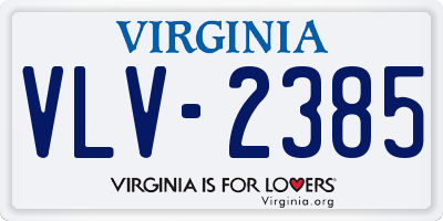 VA license plate VLV2385