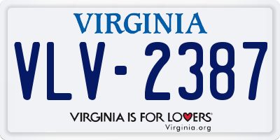 VA license plate VLV2387