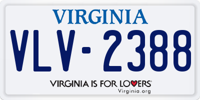 VA license plate VLV2388