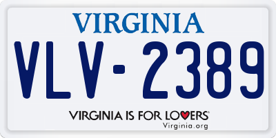 VA license plate VLV2389