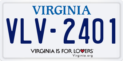VA license plate VLV2401