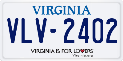 VA license plate VLV2402