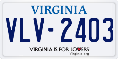 VA license plate VLV2403