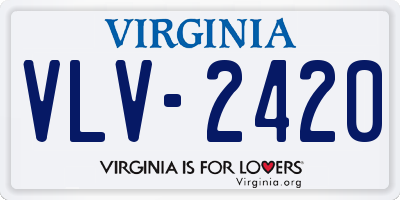 VA license plate VLV2420