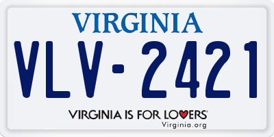 VA license plate VLV2421