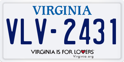 VA license plate VLV2431