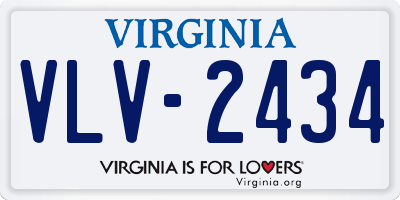VA license plate VLV2434