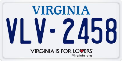 VA license plate VLV2458