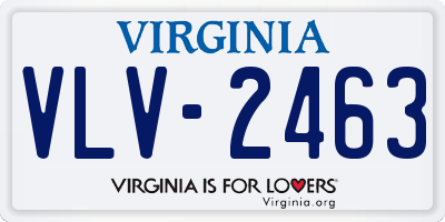 VA license plate VLV2463