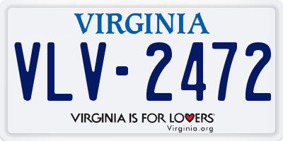VA license plate VLV2472