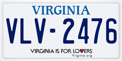 VA license plate VLV2476