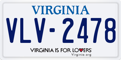 VA license plate VLV2478