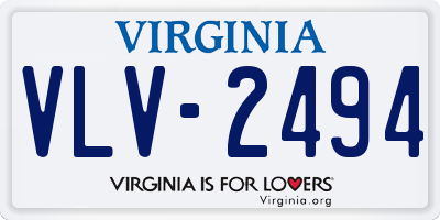 VA license plate VLV2494