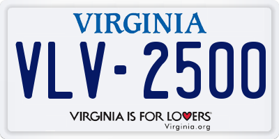 VA license plate VLV2500