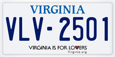 VA license plate VLV2501