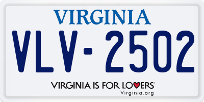 VA license plate VLV2502