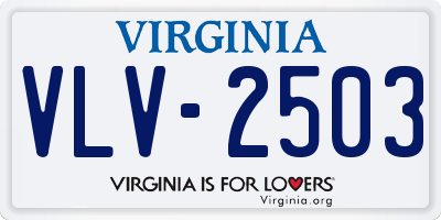 VA license plate VLV2503