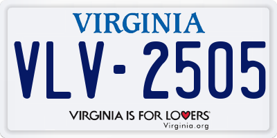 VA license plate VLV2505