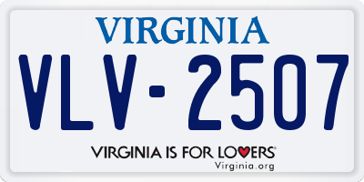 VA license plate VLV2507
