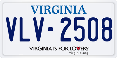 VA license plate VLV2508