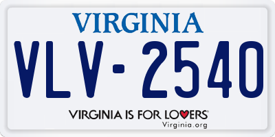 VA license plate VLV2540