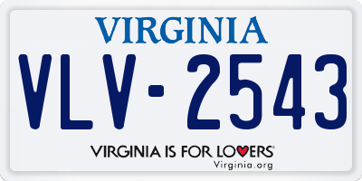 VA license plate VLV2543