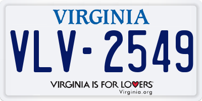 VA license plate VLV2549