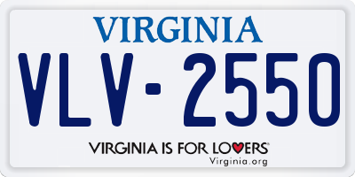 VA license plate VLV2550