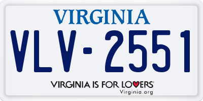 VA license plate VLV2551