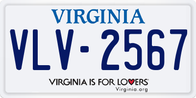 VA license plate VLV2567