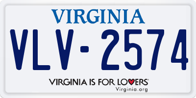 VA license plate VLV2574